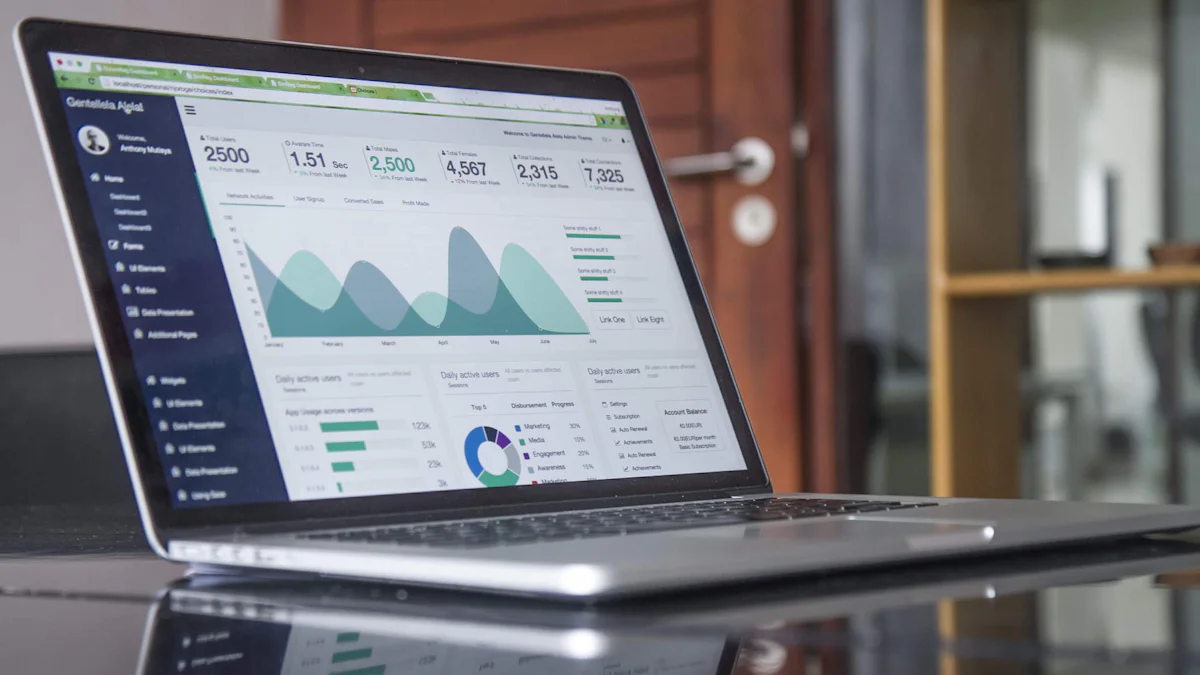Notebook abierta mostrando un tablero con gráficos de actividad